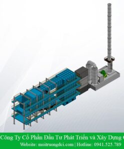 Lò đốt rác thải công nghiệp DCI-CN2500 (Công suất 2500 kg/h)